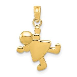 Million Charms 14k Yellow Gold Little Girl Charm